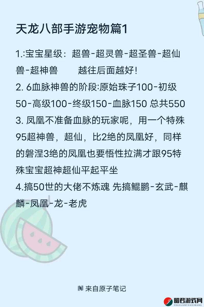 天龙八部手游深度解析，珍兽悟性培养全攻略与技巧分享